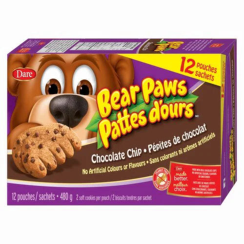 Dare Bear Paws Chocolate Chip 480G