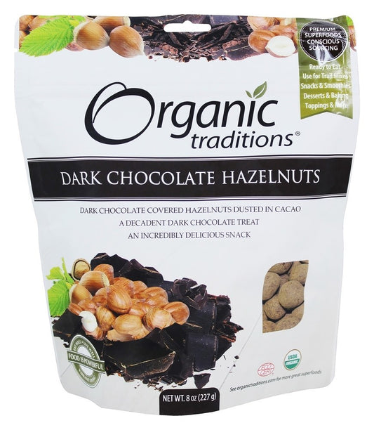 Organic Traditions Dark Chocolate Hazelnuts 227g
