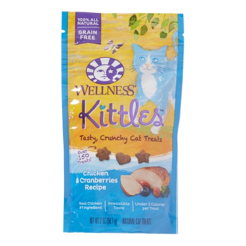 Wellness, Kittles Crunchy Chicken and Cranberry Cat Treats, 2 Oz