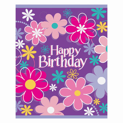 Unique Industries Assorted Colors Floral Birthday Party Bags 8 Count