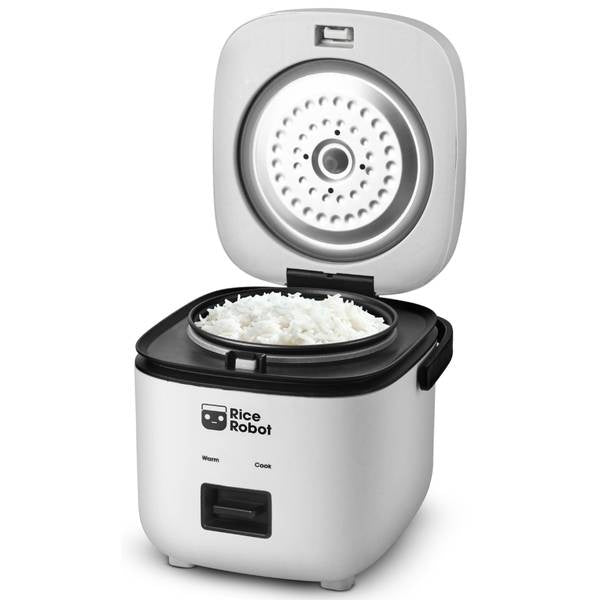 4-Cup (1L) White Space Saving Rice Cooker with Ceramic Nonstick Inner Pot