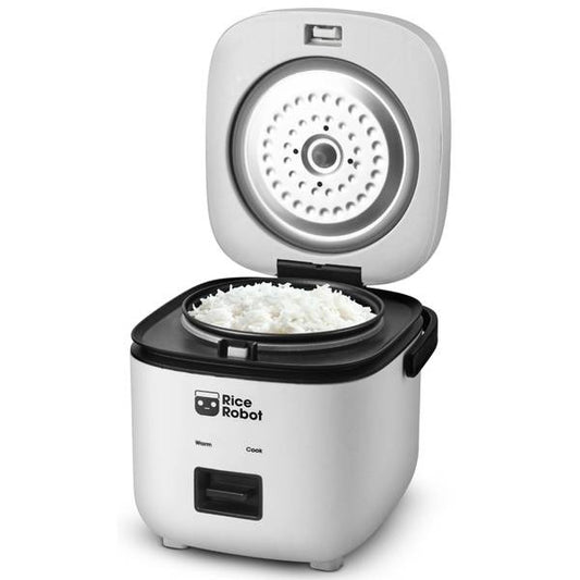 4-Cup (1L) White Space Saving Rice Cooker with Ceramic Nonstick Inner Pot