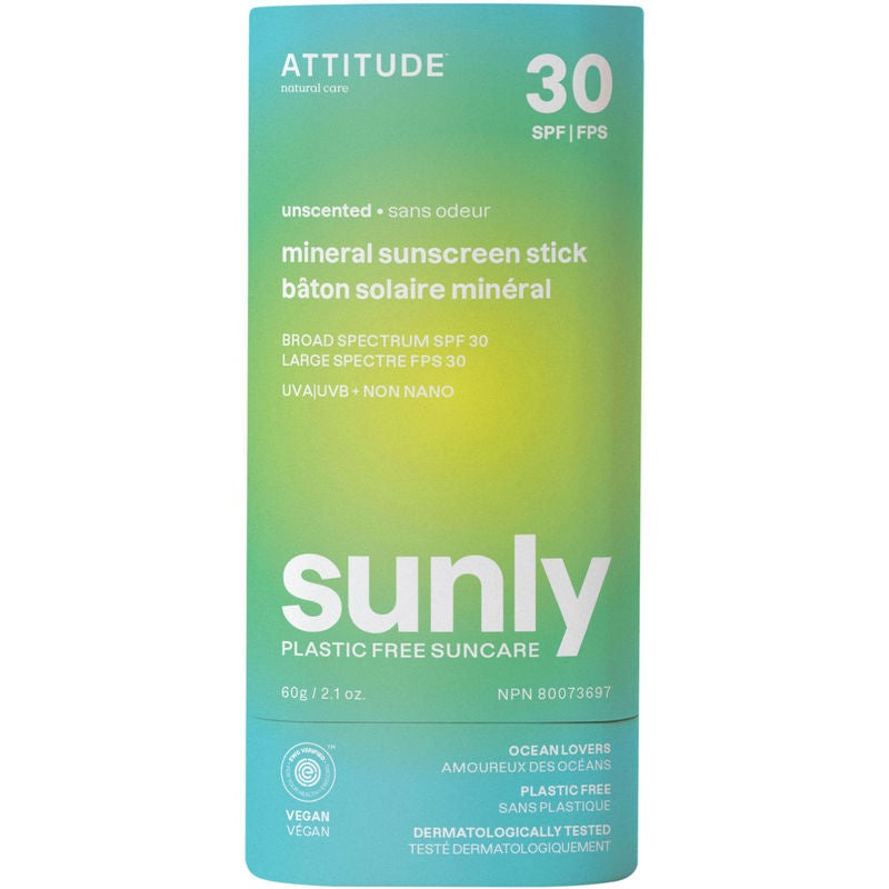 Attitude, Mineral Sunscreen Stick SPF 30 2.1 Oz