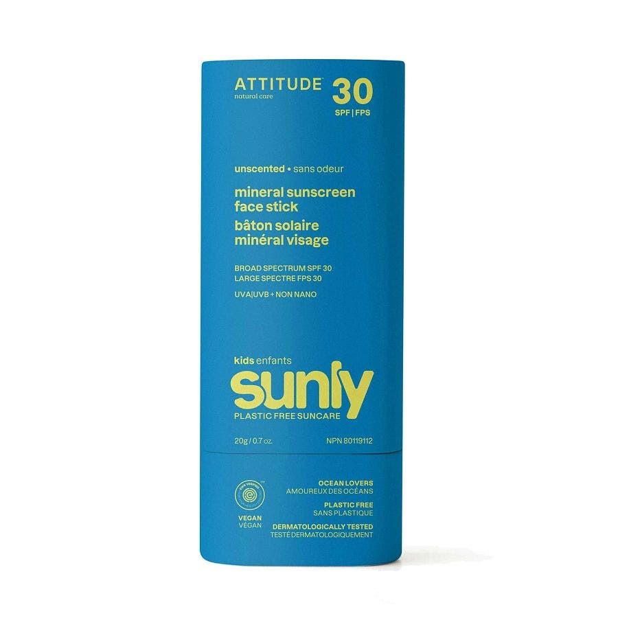 Attitude - Kid's Sunscreen Face Stick, 0.7 Oz - Gentle Sun Protection