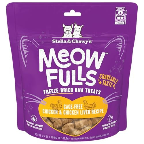 Stella & Chewy S Meowfulls Freeze Dried Cat Treats Chicken & Chicken Liver Recipe - 1.5oz