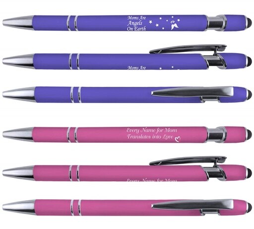 Greeting Pen 6080 Mom Soft Touch Stylus Metal Pen - Pack of 6
