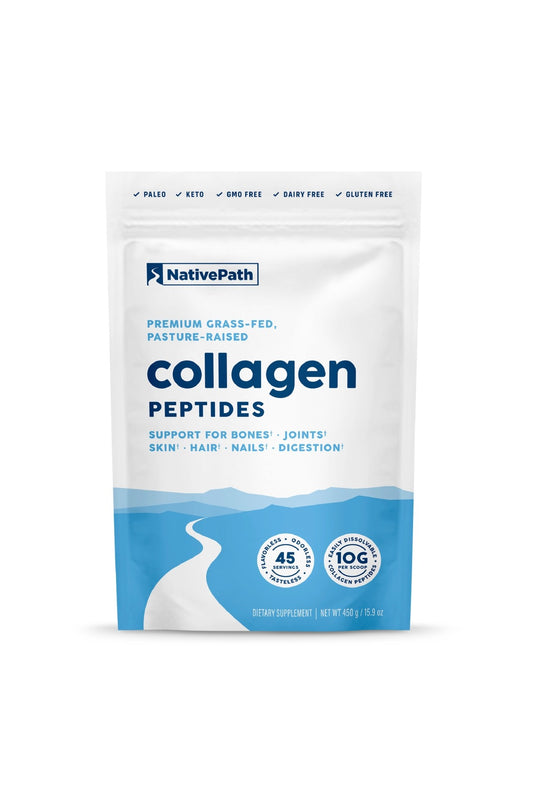 NativePath Collagen Peptides Protein - Hydrolyzed Type 1 & 3 Collagen Powder for Skin, Hair, Nails - 15.9 Oz