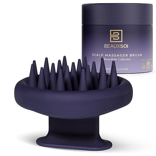 BEAUXSOI Silicone Shampoo Brush & Scalp Exfoliator Hair Massager