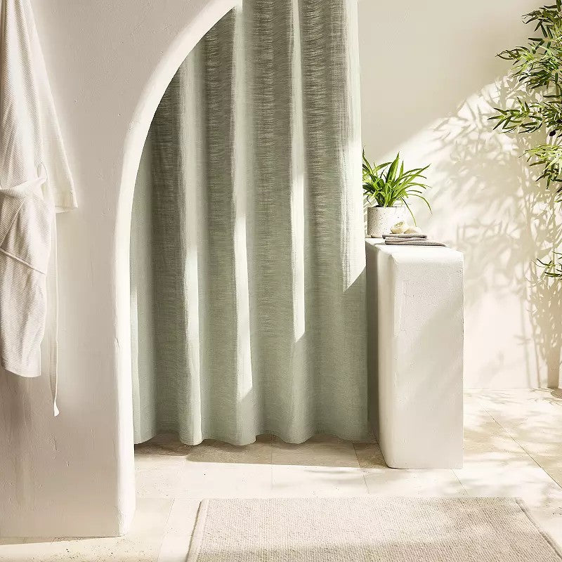 Miryana Solid Slub Shower Curtain