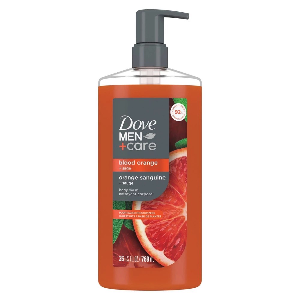 Dove Men+Care Body Wash for Men Blood Orange Plant-Based Cleansers and Moisturizers 26 Oz
