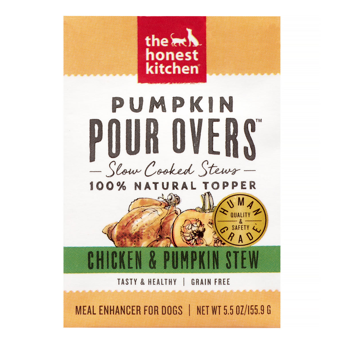 The Honest Kitchen, Pumpkin Pour Overs Chicken and Pumpkin Stew Meal Enhancer for Dogs, 5.5 Oz