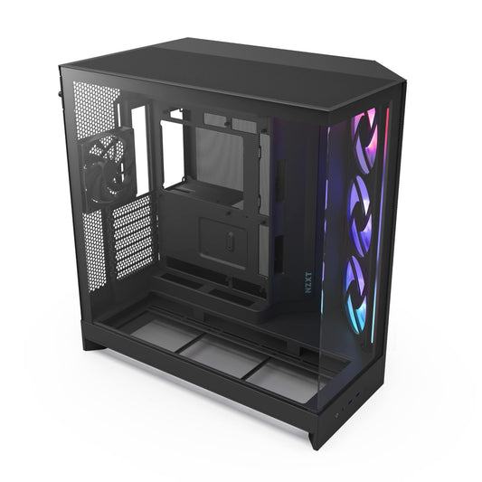 NZXT - H9 Flow RGB 2025 ATX Mid-Tower Dual-Chamber PC Case - Black
