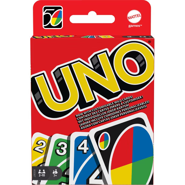 Mattel Games UNO Family Card Game, with 112 Cards, Travel-Friendly, Makes a Great Game for 7 Year Olds and Up