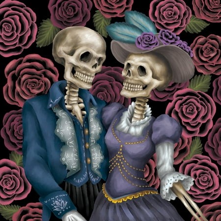 11 X 11 Skeleton Couple Canvas Painting Kit by Craft Smart® - Halloween Crafts