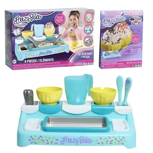 Easy Bake Freezy Bake Ice Cream Maker Toy, Plastic Kitchen Playset for Kids Ages 8 and up