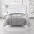 The Big One Plush Down-Alternative Reversible Comforter, Gray Pinstripe