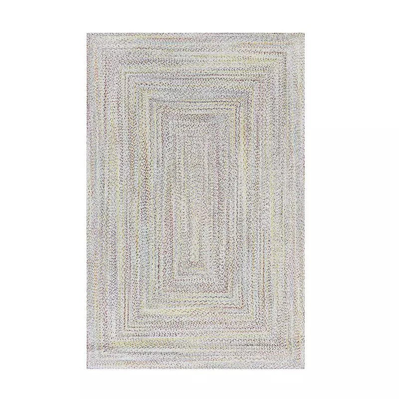 The Big One Kids Rainbow Braided Throw Rug, 4.5X6.5 Ft