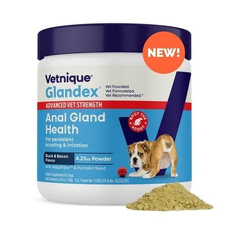 Vetnique Glandex Anal Gland Powder for Dogs Duck & Bacon 4.25oz