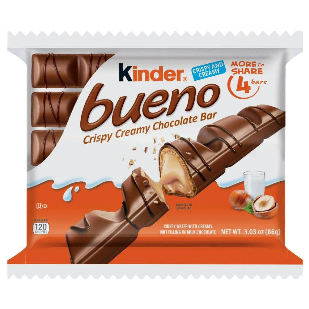 Kinders, Good Milk Chocolate and Hazelnut Cream 4bars3 Oz