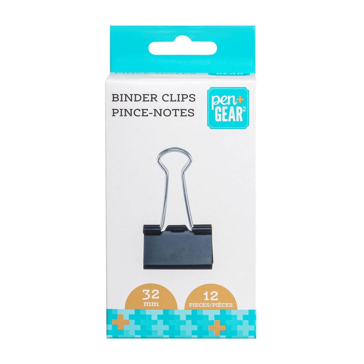 Pen+Gear Medium, 12 Count 1.25 Inch/32mm Black Binder Paper Clips