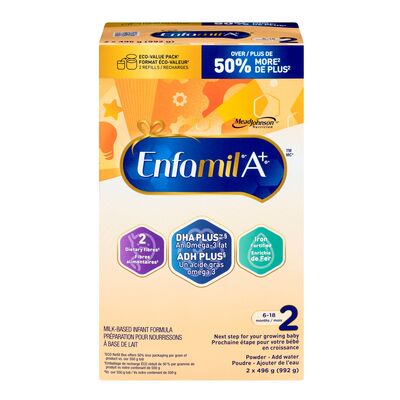 Enfamil A+ 2 A+, Enfamil A+ 2 Refill Box 2 x 496 g $69.99   ea.