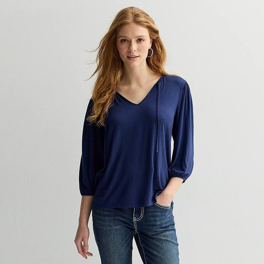 Women's Apt. 9® Ribbon Detail V-Neck Top,