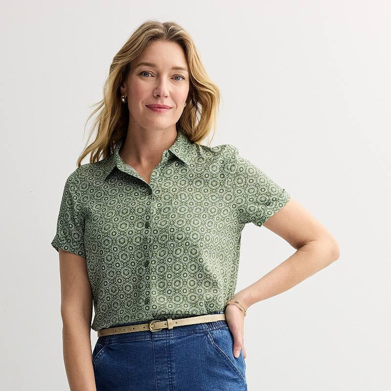 Petite Croft & Barrow® Camp Shirt, Women's,