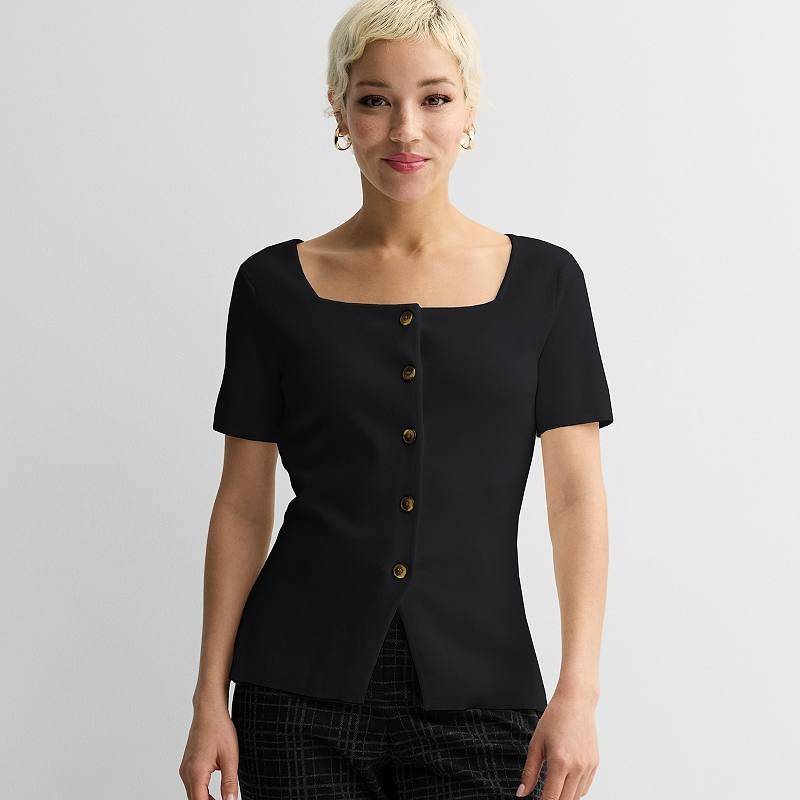 Petite Nine West Short Sleeve Knit Vest, Women's,PM