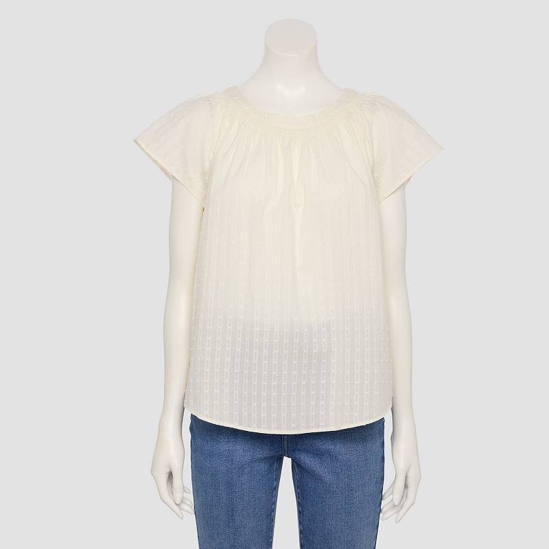 Women's LC Lauren Conrad Shirred Neck Self-Tie Back Top, XXL