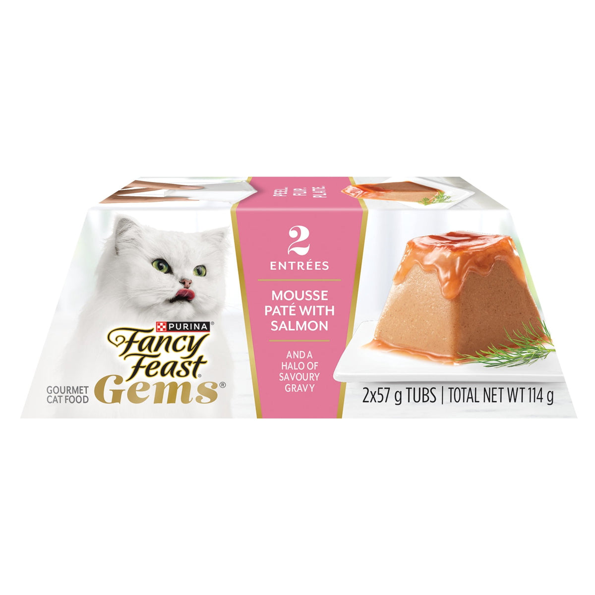 Fancy Feast Gems Mousse Paté with Salmon, Wet Cat Food, 57 G X 2