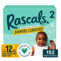 Rascals Premium Absorbent Baby Diapers, Size 2, Carton, 152 Count Size 2