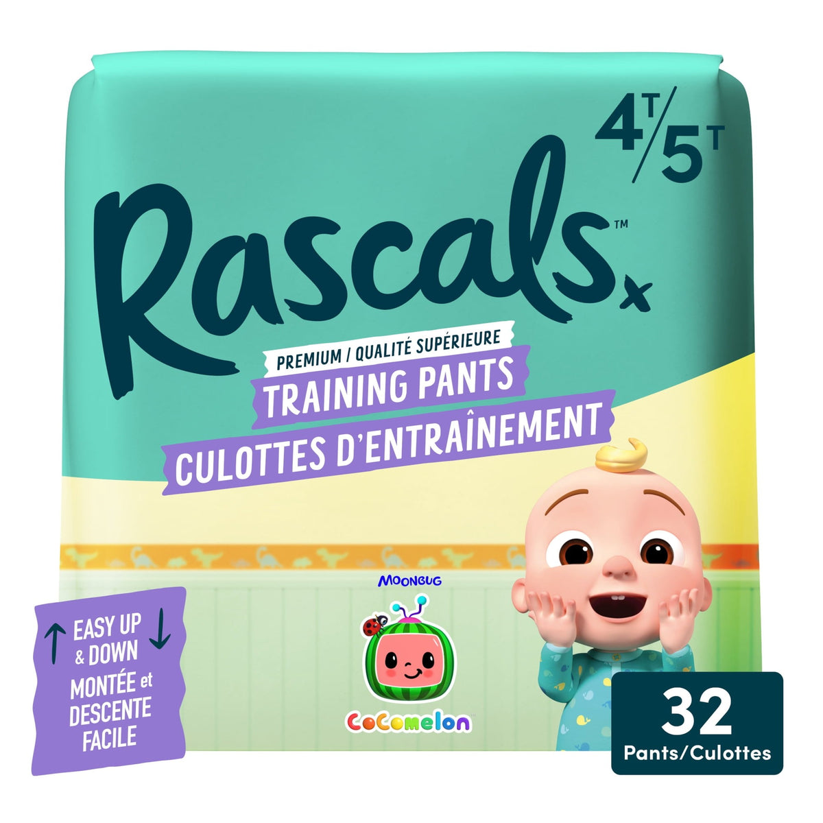 Rascals Cocomelon Absorbent Potty Training Pants, Size 4t-5t, Polybag, 32