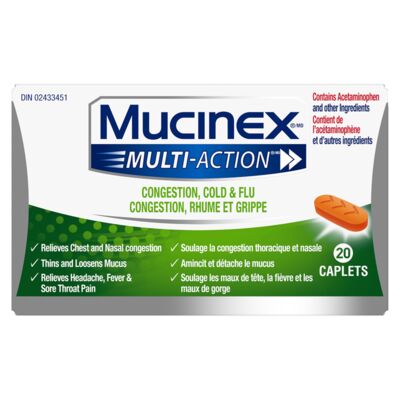 Mucinex Multi-Action Congestion, Cold & Flu