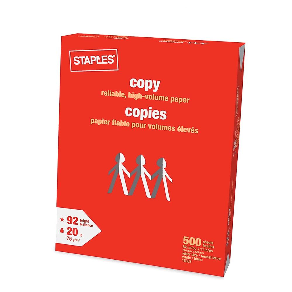 Papier Copie De Staples, 20 Lb, 8,5 Po X 11 Po