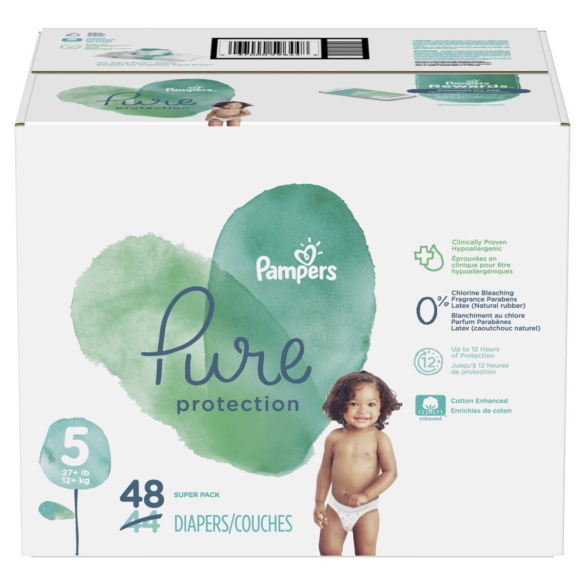 Pampers Pure Baby Diapers Size 5 48 Count