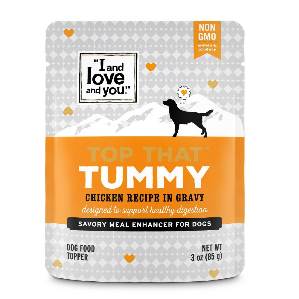 I and Love and You Dog Food Topper Tummy Chicken Recipe in Gravy 3 Oz