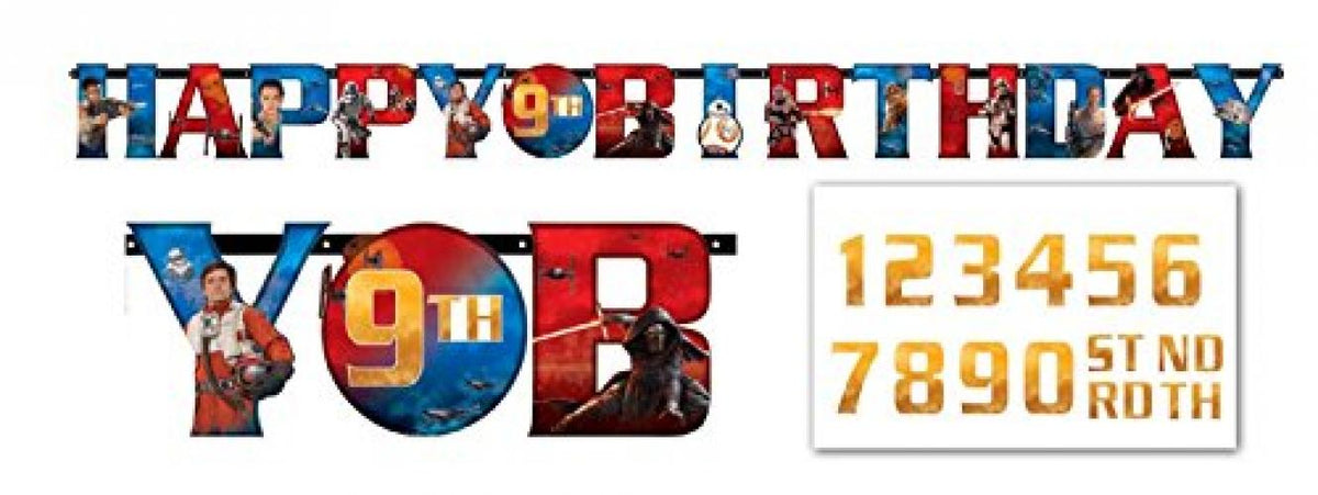 Star Wars Episode Vll Jumbo Add-an-Age Letter Banner Multicolor