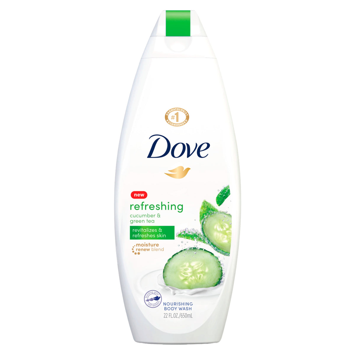 Dove Body Wash Refresh Cucumber and Green Tea 24hr Moisturizing Skin Cleanser for Lotion-Soft Skin 591 Ml