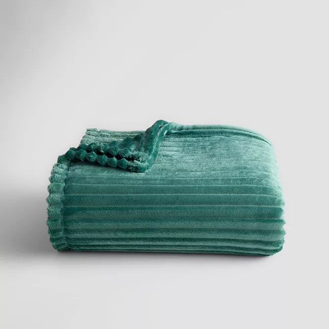 The Big One Oversized Supersoft Plush Throw Blanket - Deep Teal Rib