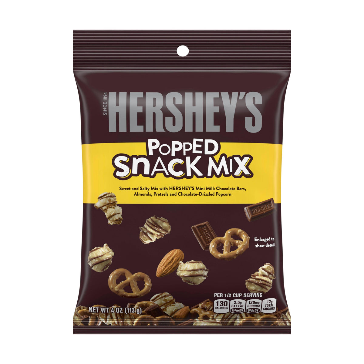Hershey S Popped Popcorn and Milk Chocolate Snack Mix 4 Oz
