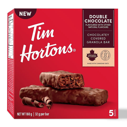 Tim Hortons Double Chocolate Granola Bars, Peanut Free, 5 Count