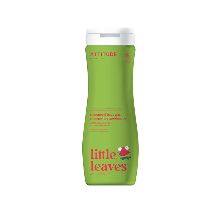 Attitude Little Leaves, 2in1 Shampoo and Body Wash, Watermelon & Coco 16 Fl Oz