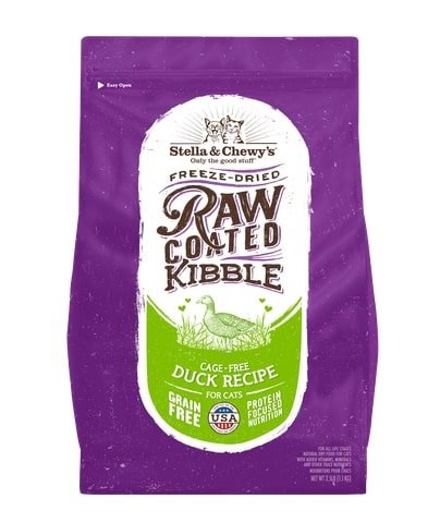 2.5 Lbs Cat Kibble - Raw Coated Cage Free Duck Recipe