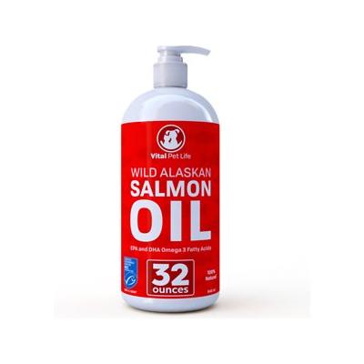 Vital Pet Life Salmon Oil for Dogs & Cats Skin & Coat & Joint Support Omega-3 Fish Oil Value Size 32 Oz