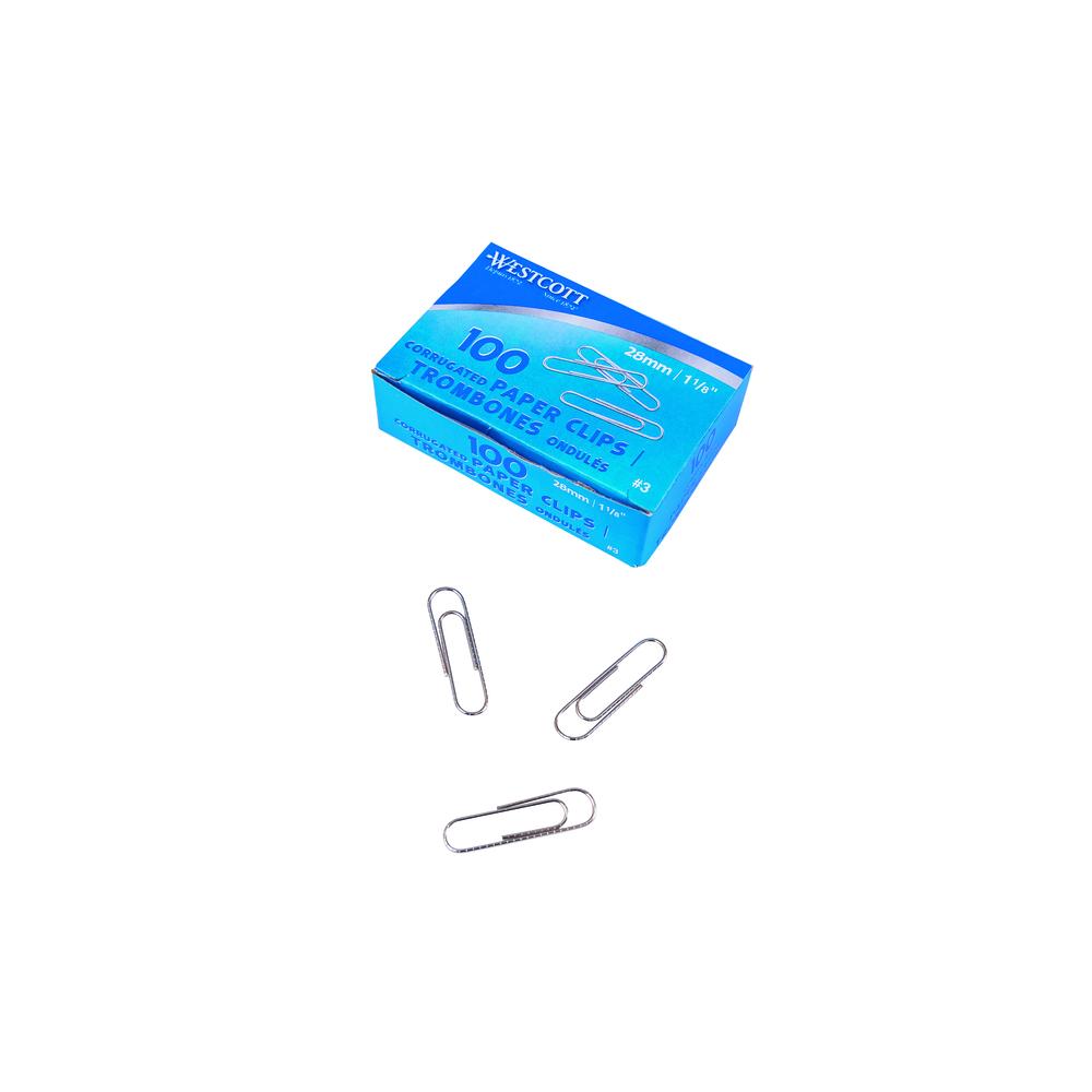 Westcott Paper Clips, No. 3, 1 1/8 Inch, 100-Pack.