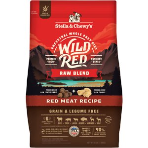 Stella & Chewy S Wild Red Raw Blend Kibble for Dogs - Grain & Legume Free Red Meat Recipe - 3.5 Pound Bag