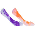 MinxNY 2 Pair Pack Purple & Orange Nylon Tie Dye Ped Socks