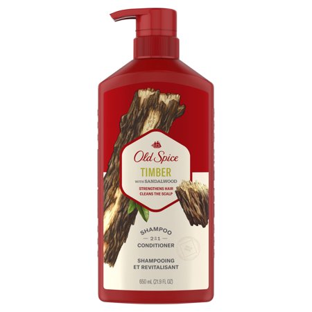 Old Spice Mens 2 in 1 Shampoo and Conditioner for All Hair Types Timber 21.9 Fl Oz