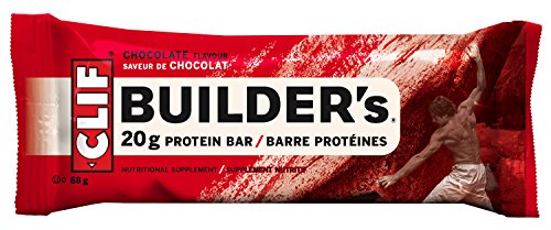 CLIF BUILDERS Protein Bars, Chocolate Flavour, 20g of Protein, 68 g (Pack of 12)