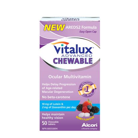 Vitalux Advanced, Chewable Ocular Multivitamin, Macular Degeneration Supplement with Areds 2